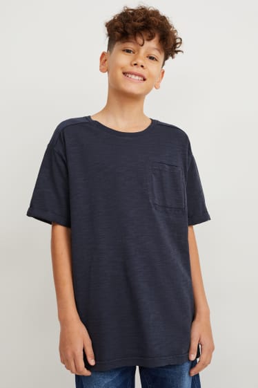 Kinderen - Set van 3 - T-shirt - donkerblauw