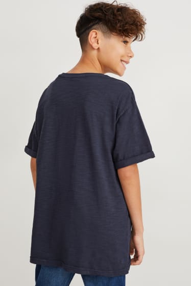 Kinderen - Set van 3 - T-shirt - donkerblauw