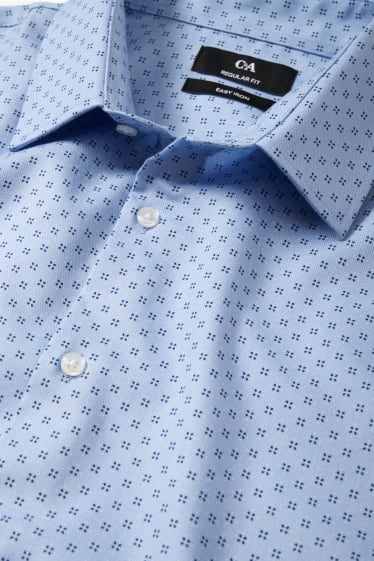 Uomo - Camicia business - regular fit - colletto all'italiana - facile da stirare - azzurro