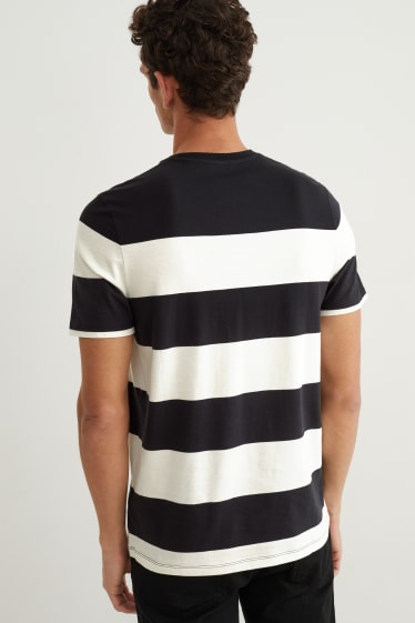 Herren - T-Shirt - gestreift - schwarz / weiß