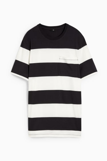 Herren - T-Shirt - gestreift - schwarz / weiß