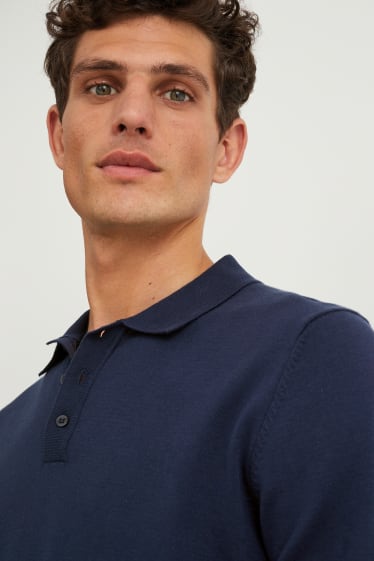 Hommes - Pull en délicate maille - bleu foncé