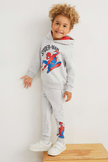 Kinder Jungen - Spider-Man - Set - Hoodie und Jogginghose - 2 teilig - hellgrau-melange