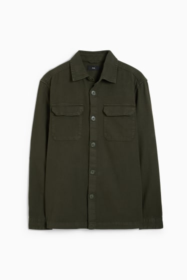 Pánské - Košilová bunda - regular fit - zelená