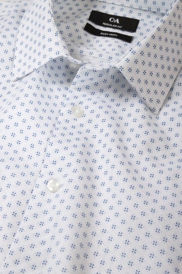 Hombre - Camisa de oficina - regular fit - Kent - de planchado fácil - blanco