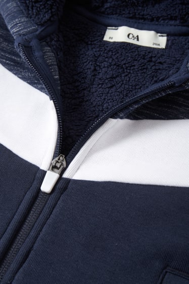 Enfants garçons - Sweat zippé à capuche - bleu foncé