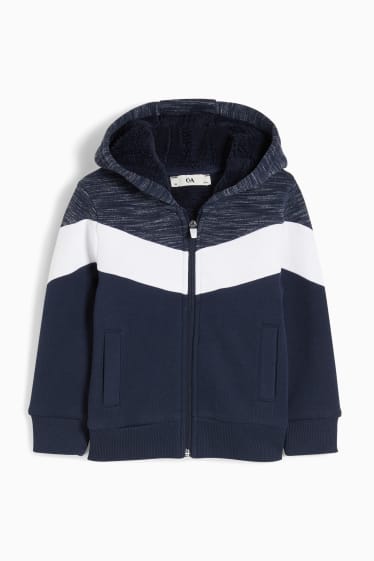 Enfants garçons - Sweat zippé à capuche - bleu foncé