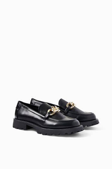 Dames - Loafers - imitatieleer - zwart