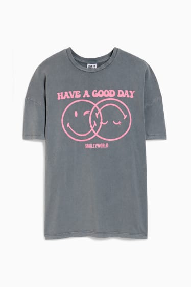Dona - CLOCKHOUSE - samarreta de màniga curta - SmileyWorld® - gris