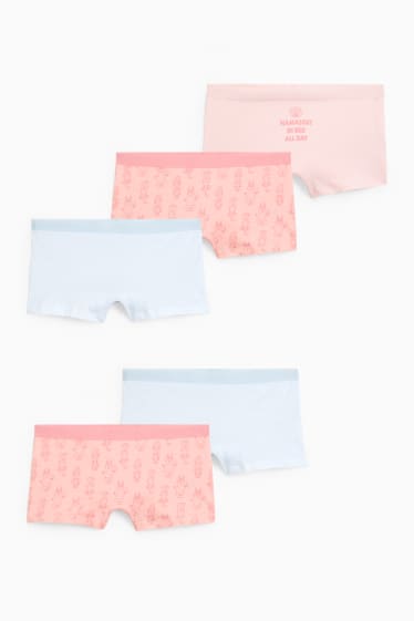 Bambine - Confezione da 5 - boxer - rosa