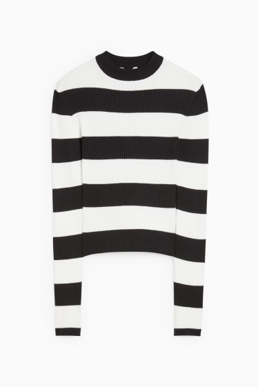 Femmes - CLOCKHOUSE - pull - à rayures - noir / blanc