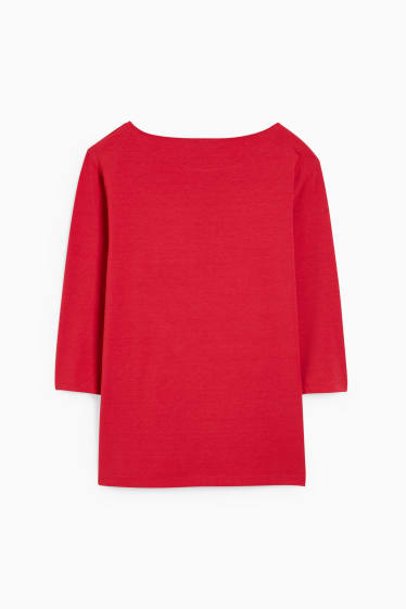 Women - Long sleeve top - dark red