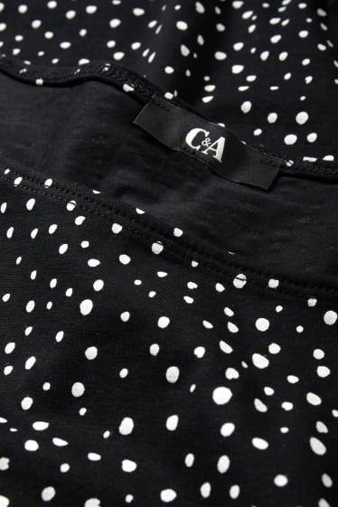 Mujer - Camiseta de manga larga - de lunares - negro