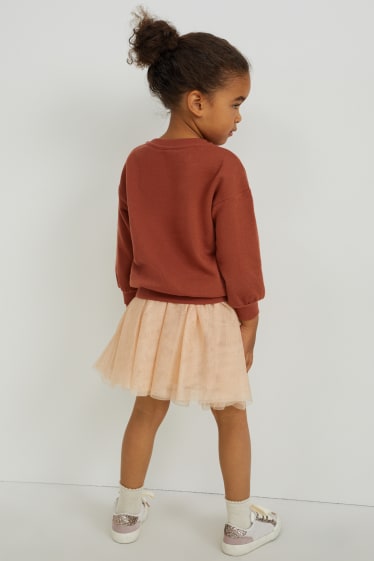 Kinderen - Set - sweatshirt en rok - 2-delig - bruin