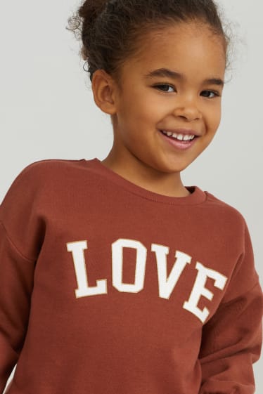 Kinderen - Set - sweatshirt en rok - 2-delig - bruin