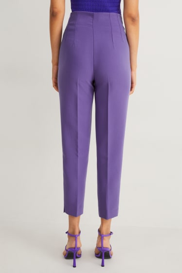 Femei - Pantaloni de stofă - talie înaltă - regular fit - violet