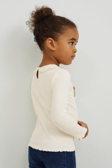 Kinder Mädchen - Langarmshirt - cremeweiss