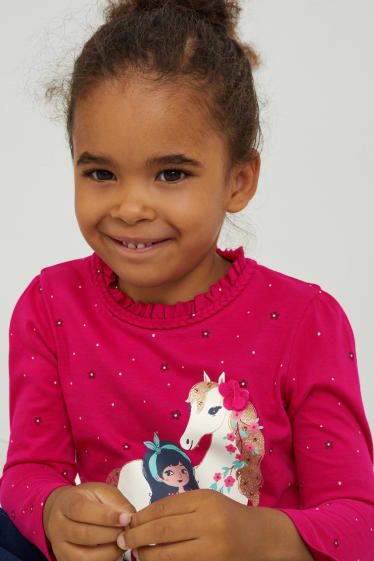 Kinder Mädchen - Langarmshirt - dunkelrosa