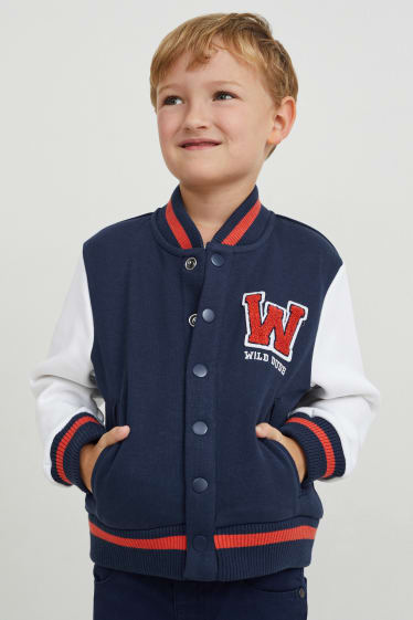 Kinder Buben - Collegejacke - dunkelblau