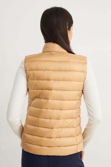 Women - Quilted gilet - light brown