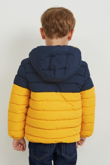 Children - Quilted jacket with hood - yellow