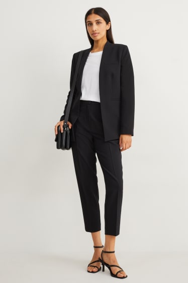 Dámské - Business kalhoty - high waist - regular fit - černá