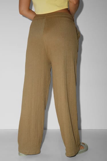 Damen - CLOCKHOUSE - Jersey-Hose - High Waist - Palazzo - grün