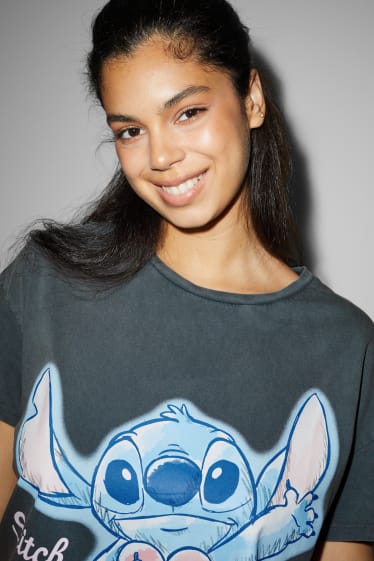 Donna - CLOCKHOUSE - t-shirt - Lilo & Stitch - grigio