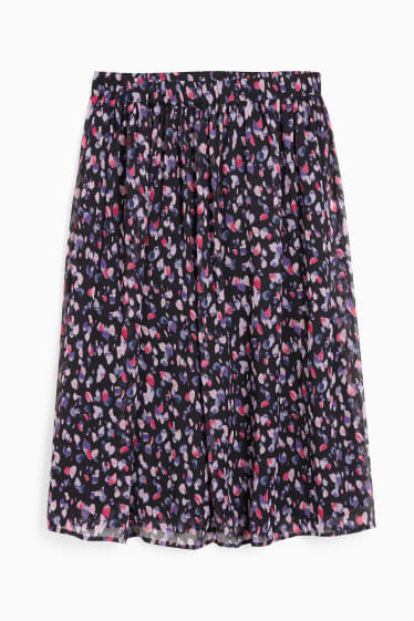 Women - Chiffon skirt - patterned - dark blue