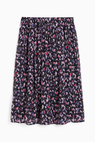 Women - Chiffon skirt - patterned - dark blue