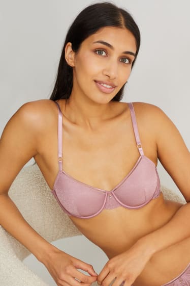 Donna - Reggiseno con ferretti - DEMI - imbottito - rosa