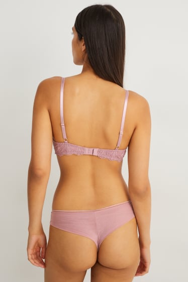 Donna - Reggiseno con ferretti - DEMI - imbottito - rosa