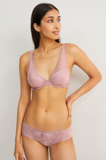 Femmes - Soutien-gorge avec armatures - DEMI - ampliforme - rose