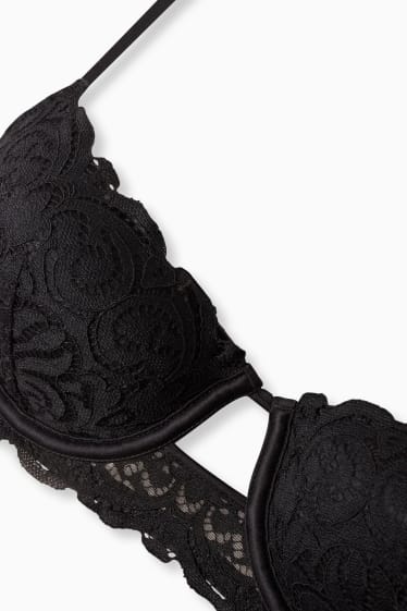 Donna - Reggiseno con ferretti - DEMI - imbottito - nero