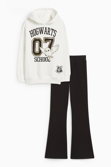 Kinderen: meisjes - Harry Potter - set - hoodie en flared legging - 2-delig - crème wit