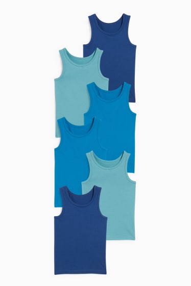 Kinder Buben - Multipack 6er - Singlet - blau