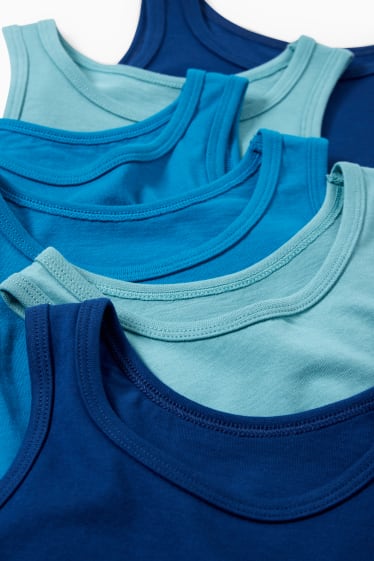 Kinder Buben - Multipack 6er - Singlet - blau