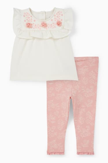 Baby Mädchen - Baby-Outfit - 2 teilig - cremeweiß