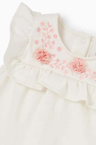 Baby Mädchen - Baby-Outfit - 2 teilig - cremeweiß