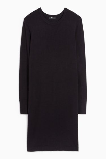 Women - Basic knitted dress - black