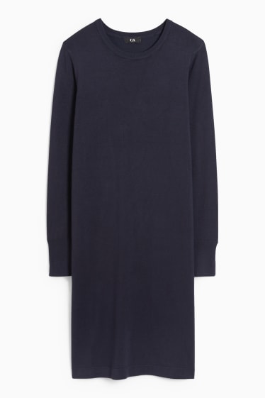 Dona - Vestit bàsic de punt - blau fosc