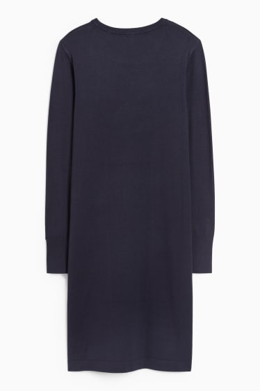 Damen - Basic-Strickkleid - dunkelblau