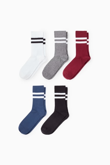 Herren - Multipack 5er - Tennissocken - dunkelrot