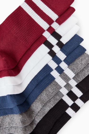 Herren - Multipack 5er - Tennissocken - dunkelrot