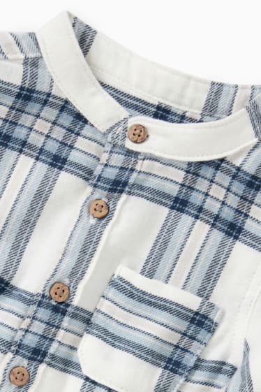Baby: jongens - Rompertje - geruit - donkerblauw