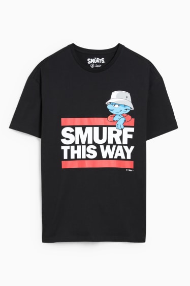Bărbați - Tricou - Ștrumfii - negru