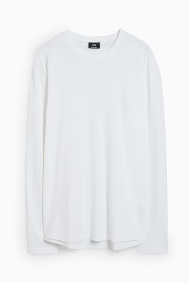 Herren - Langarmshirt - weiss