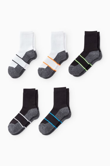Enfants garçons - Lot de 5 - chaussettes de tennis - gris foncé