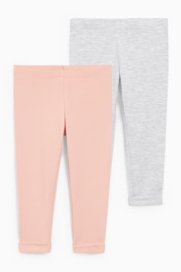 Enfants - Lot de 2 - leggings chauds - rose