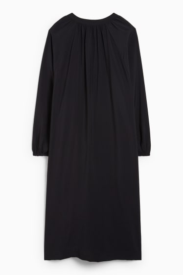 Damen - Kleid mit V-Ausschnitt - schwarz